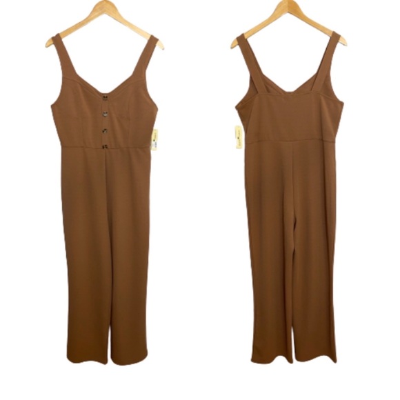 Derek Heart Pants - NWT Derek Heart Women’s Tan Jumpsuit Size XL Juniors